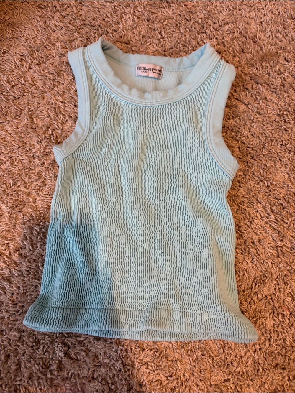 Buckle Light Blue Ribbed Tank Top for Kids